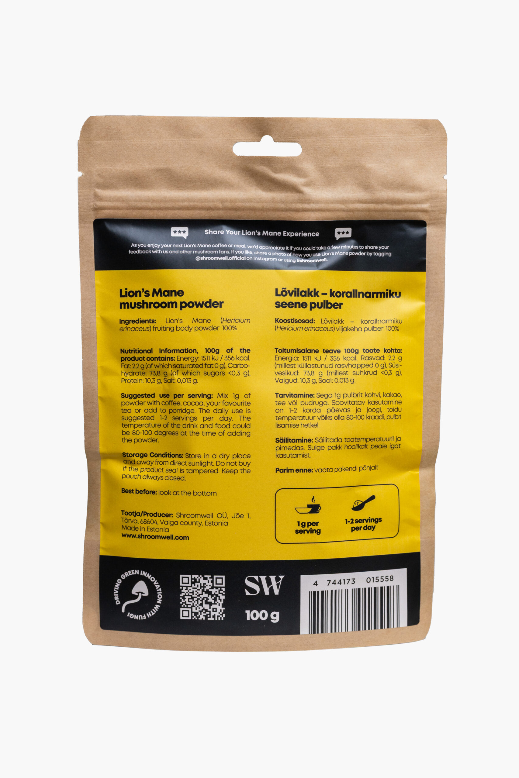 Shroomwell Lion's Mane pulber - Image 2