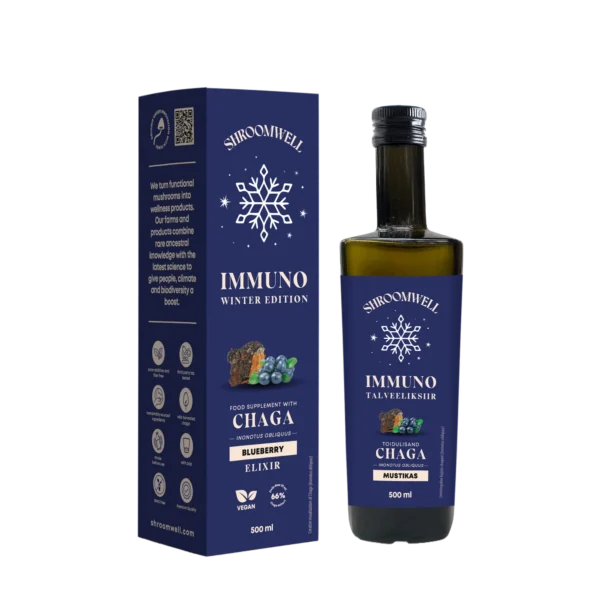 Shroomwell IMMUNO talveeliksiir chaga ja mustikaga